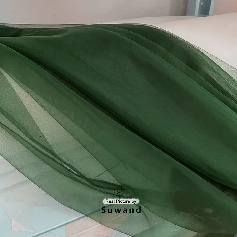 Коричневая оливковая ткань для украшения свадьбы - Фотография_4