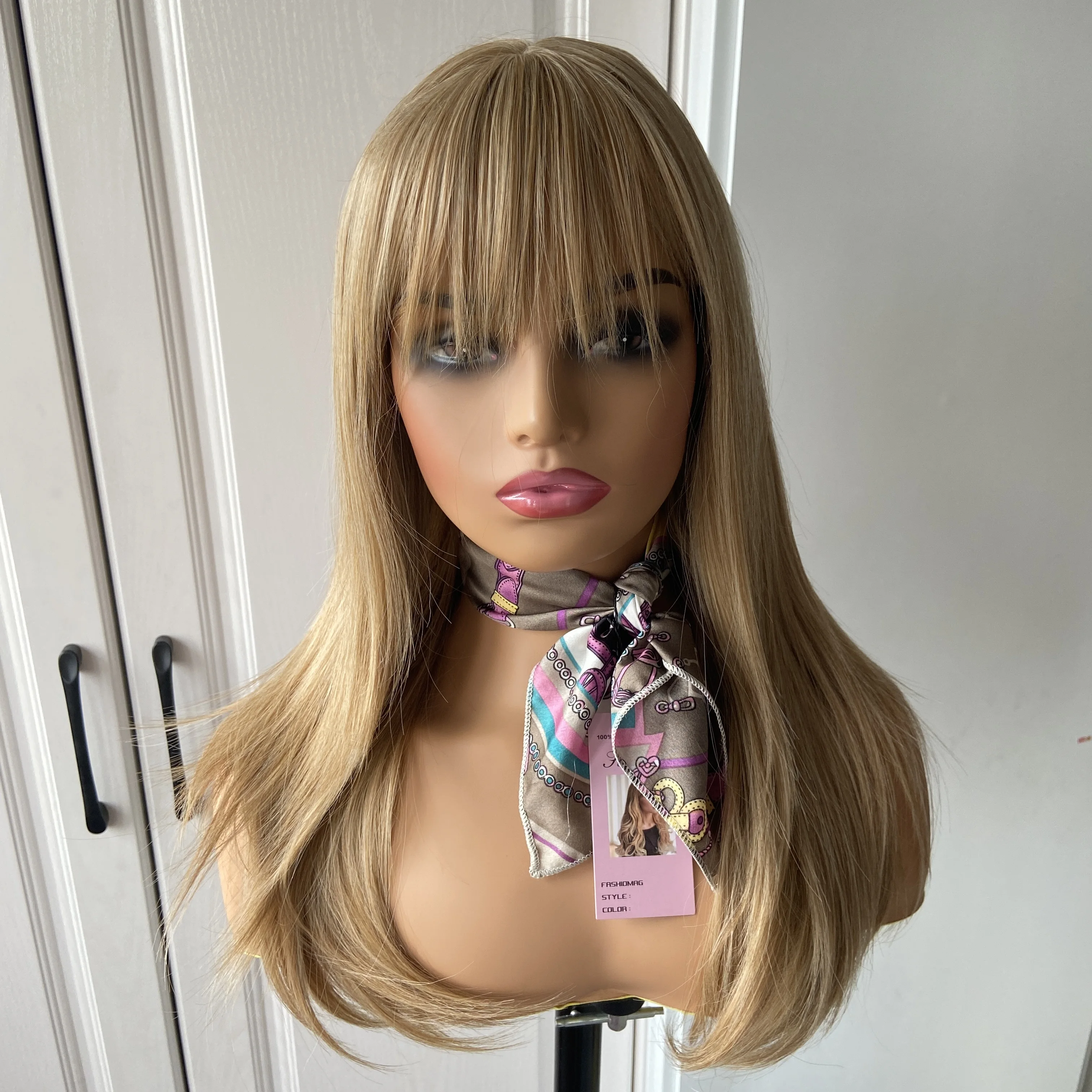 Модные длинные прямые светлые смешанные - Фотография_2