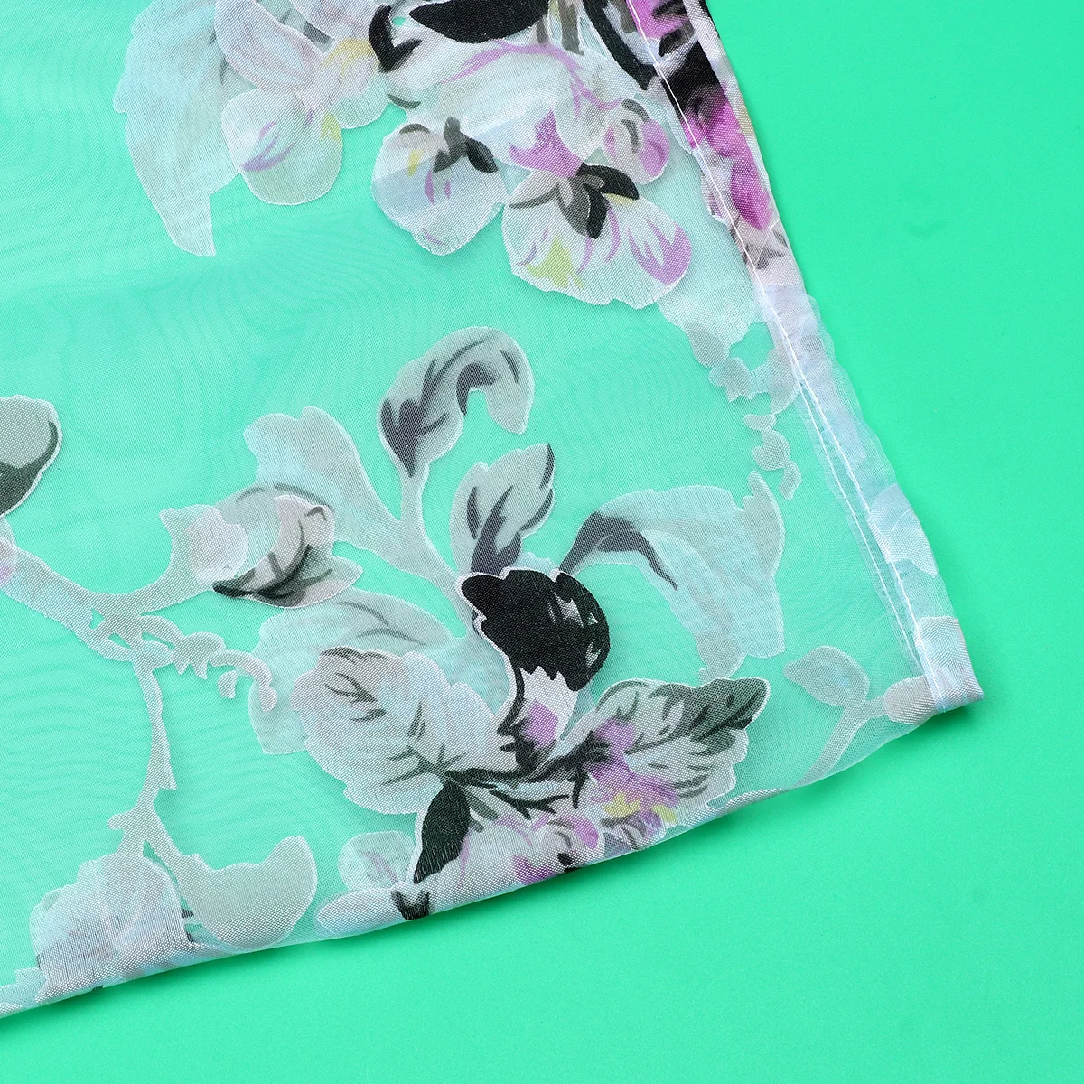 Прозрачная оконная занавеска с цветком орхидеи - Фотография_4