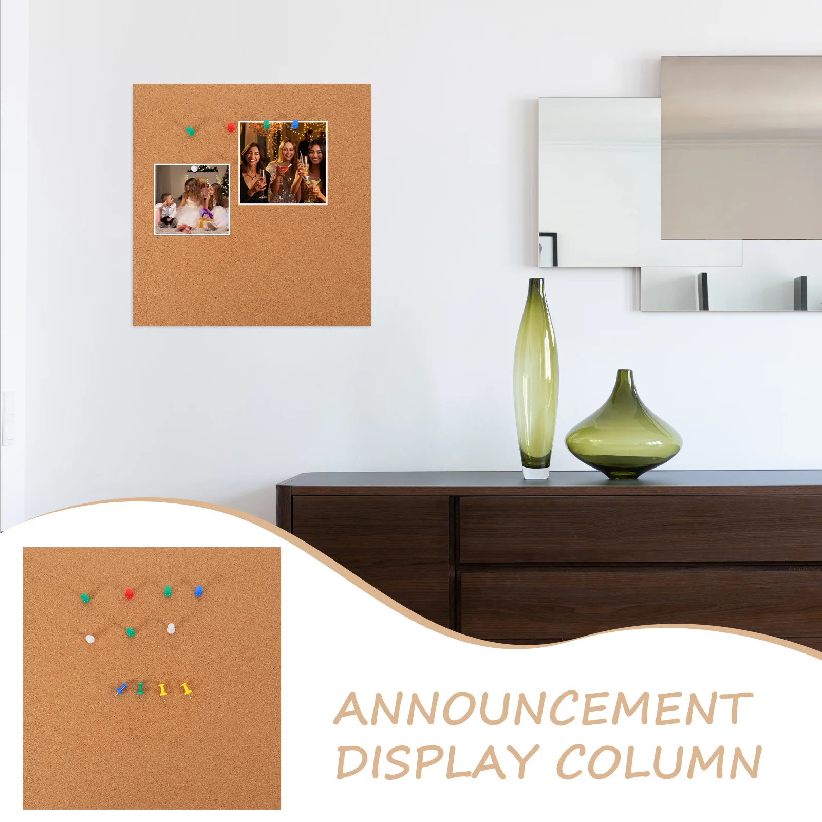 1 комплект пробковой доски со стильной деревянной рамкой - Фотография_5