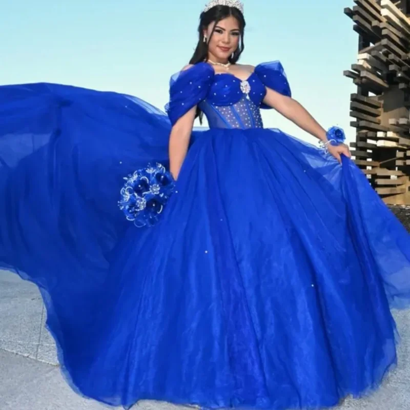 Королевское синее платье quinceanera - Фотография_3