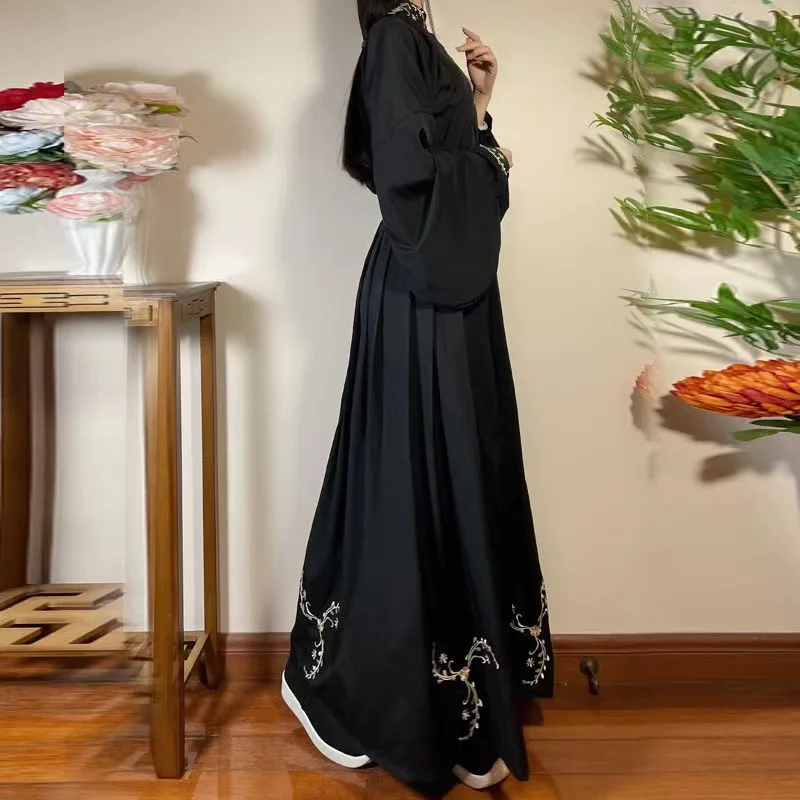 Винтажное черное платье ханьфу для мужчин и женщин - Фотография_4