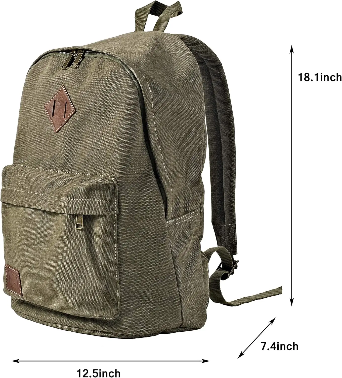 Прочный холщовый студенческий рюкзак для ноутбука - Фотография_2