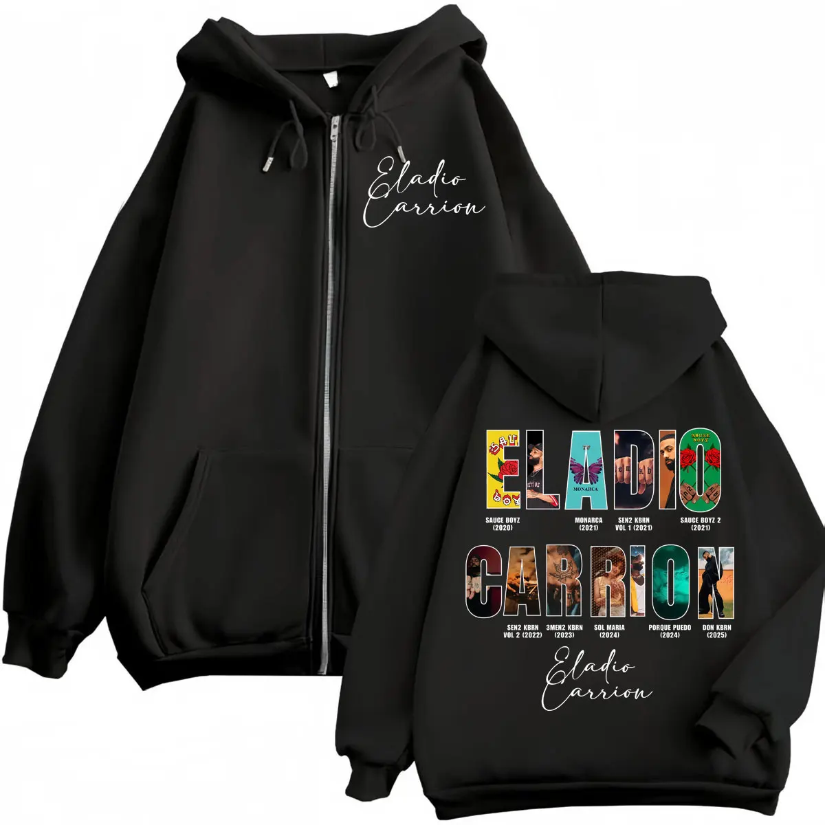 Толстовка на молнии singer eladio carrion album merch