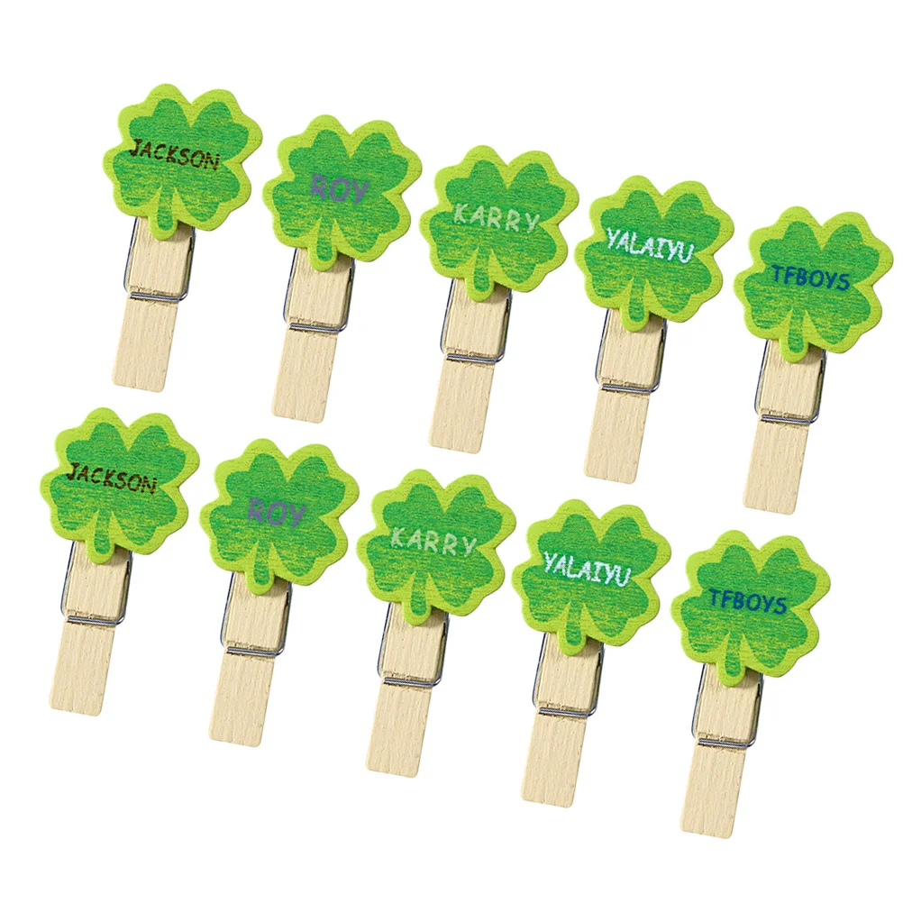 Деревянные зажимы для фотографий с четырьмя листами клевера - Фотография_2