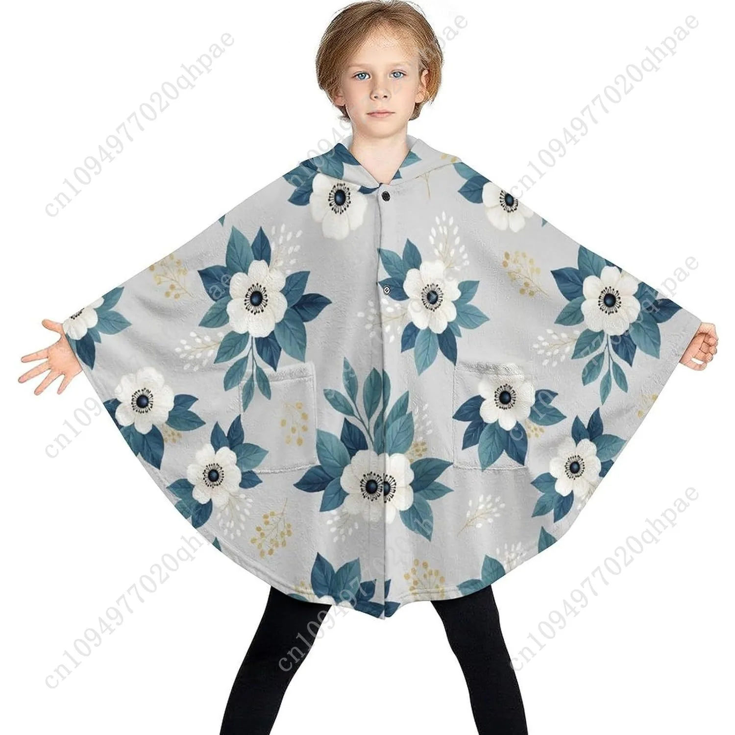 Уютный фланелевой свитер с цветочным узором - Фотография_3