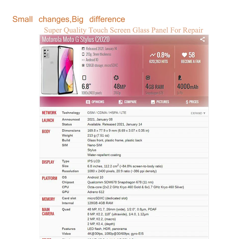 Замена для motorola moto g stylus 5g 2025 2021 2022 - Фотография_3