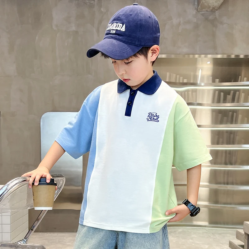 Летние детские рубашки поло для мальчиков - Фотография_3