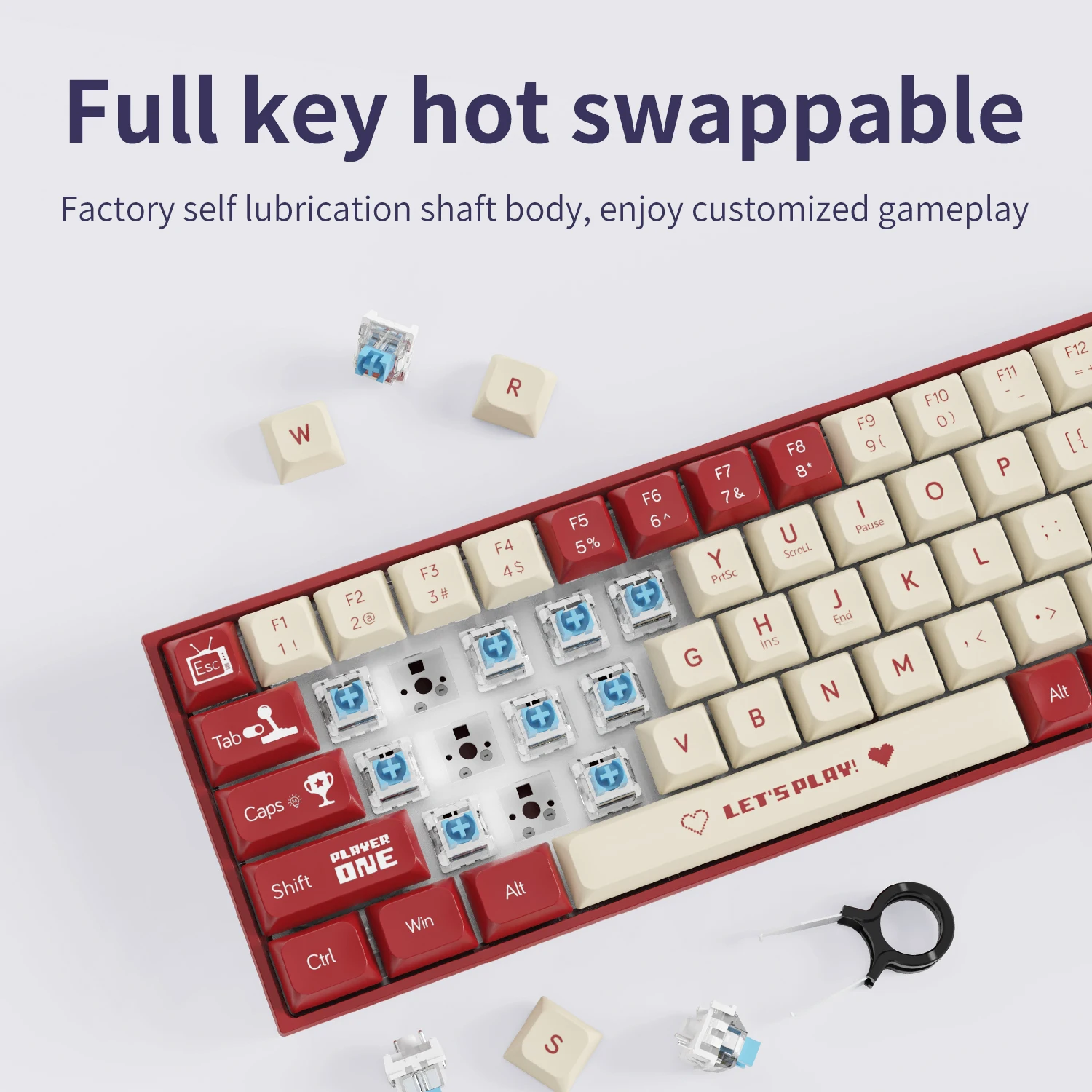 Ajazz ak680 65% проводная игровая механическая клавиатура - Фотография_5