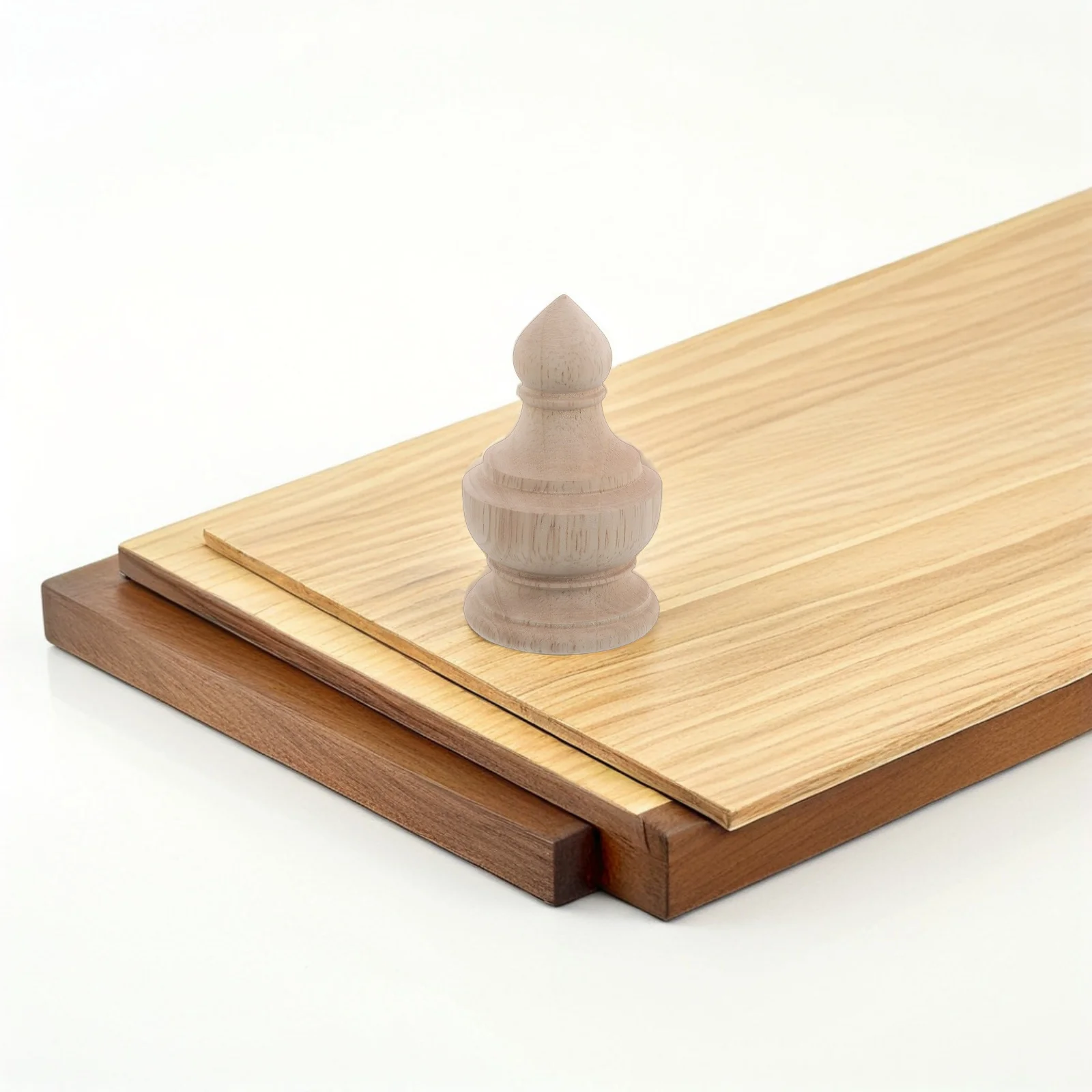 Необработанная натуральная резная крышка из цельного дерева для лестницы - Фотография_5