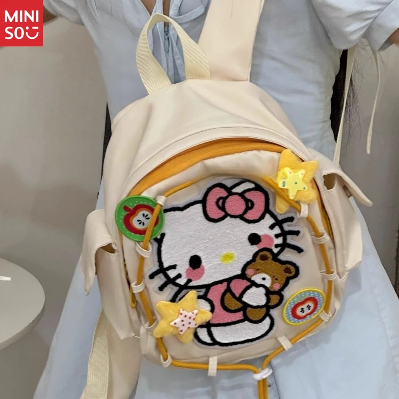 Ретро-рюкзак miniso hello kitty |   мини-сумка в стиле showa - Фотография_4