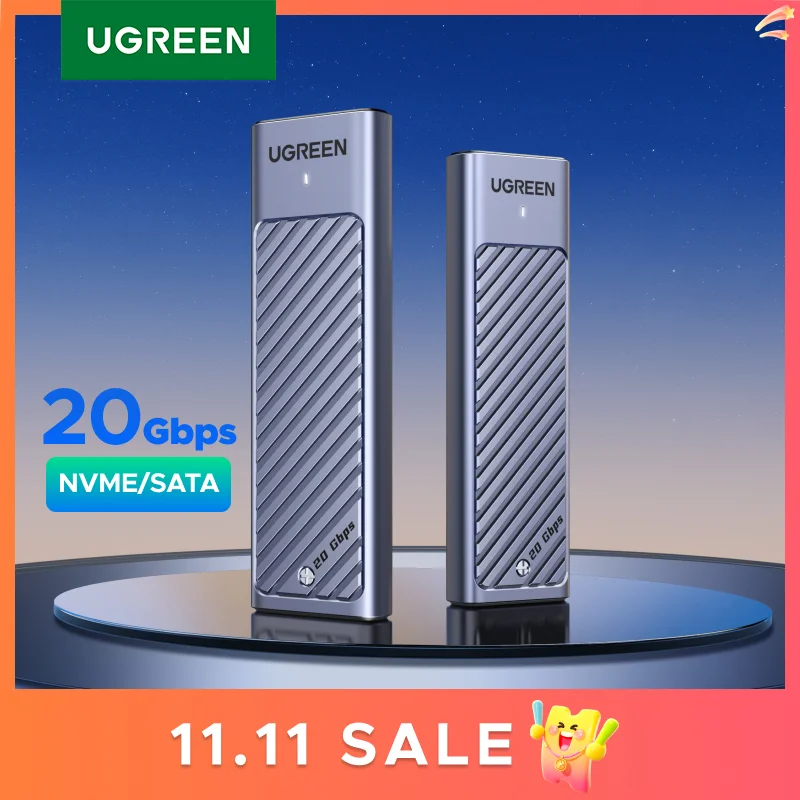 Ugreen m.2 nvme sata ssd адаптер корпуса 10 гбит/с usb 3