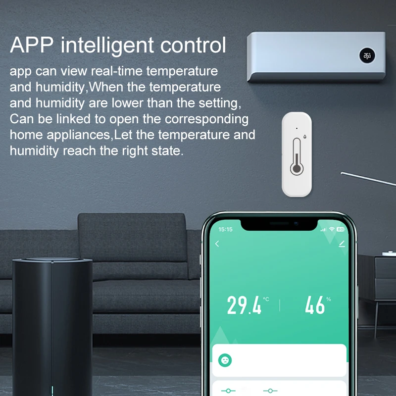 Умный wi-fi bluetooth датчик температуры и влажности tuya - Фотография_5