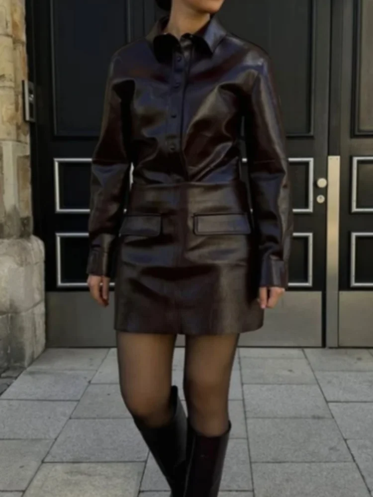 Женские комплекты юбок из искусственной кожи - Фотография_4