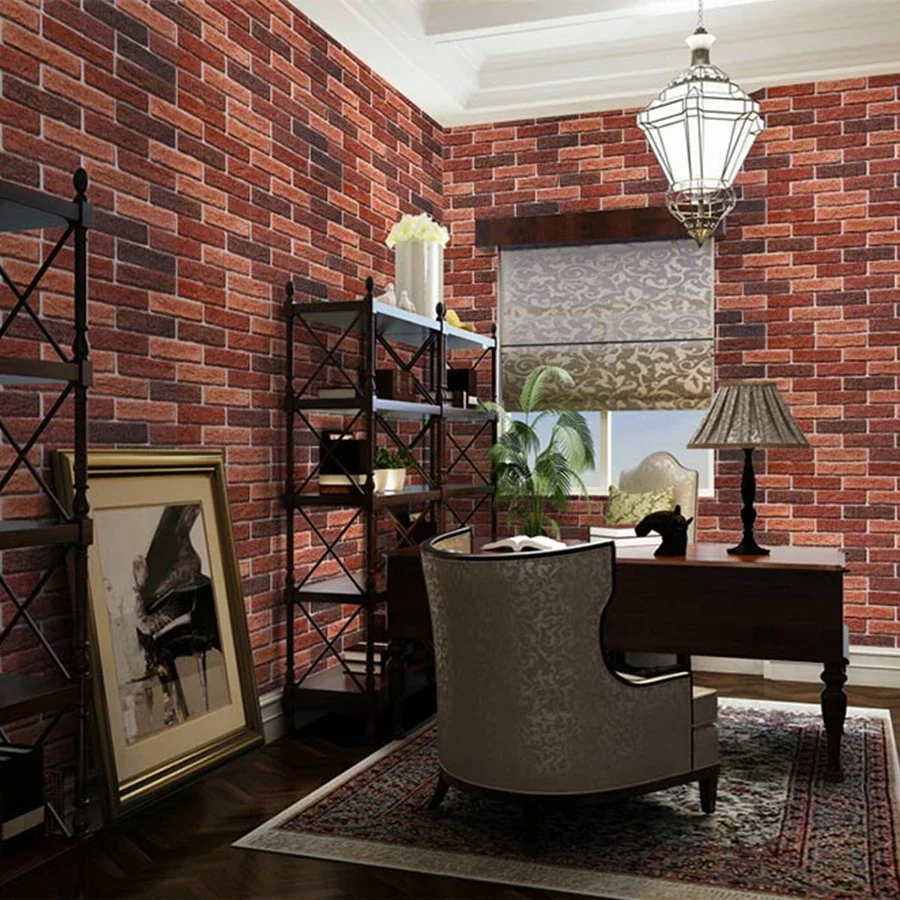 Красный кирпич, влагостойкая водостойкая наклейка для ремонта - Фотография_3