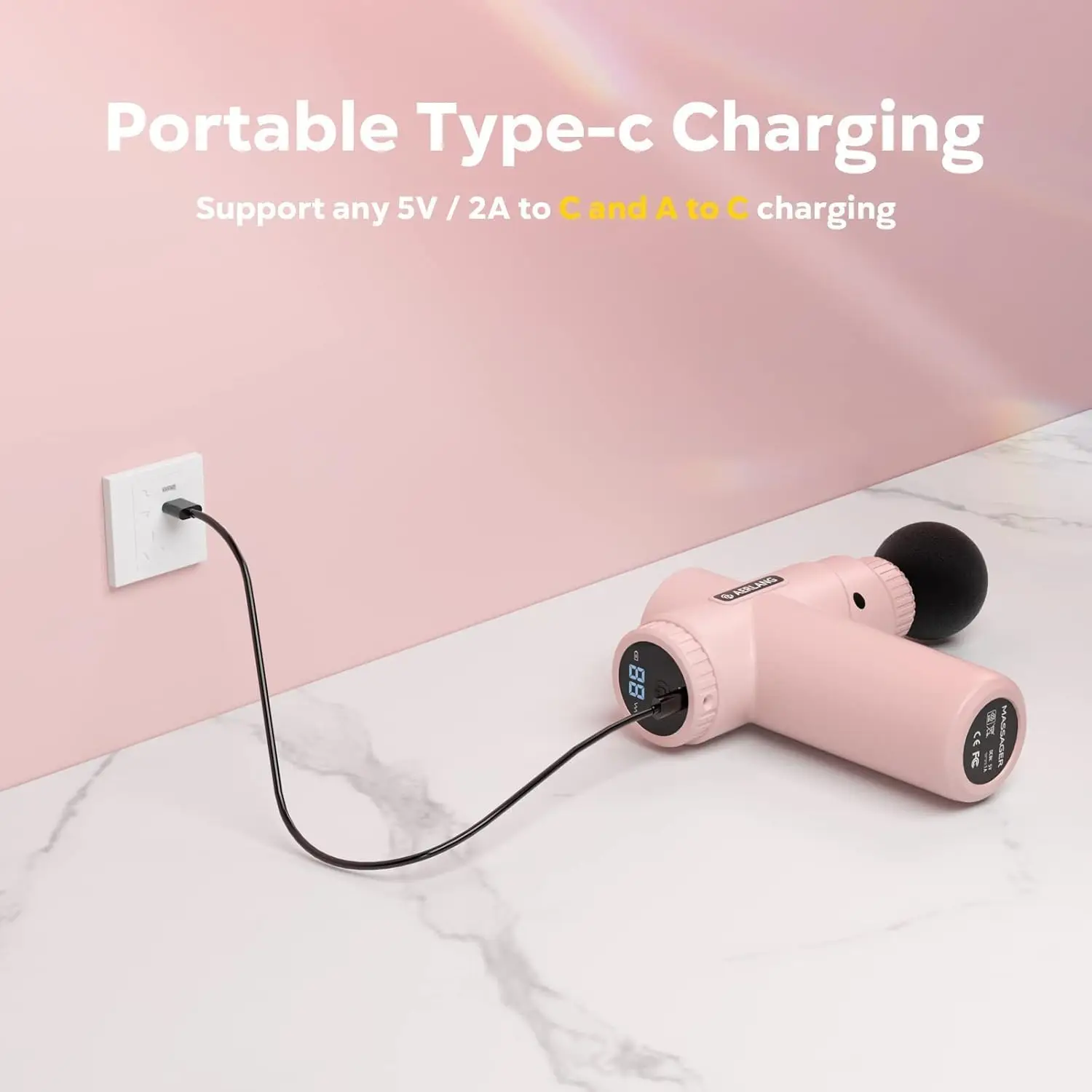 Мини-массажный пистолет aerlang-розовый - Фотография_6