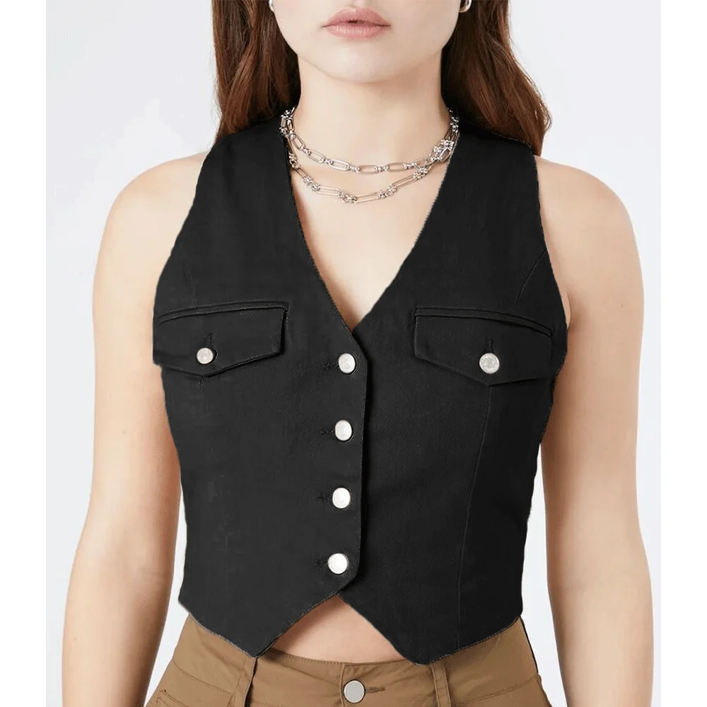 Хаки женский жилет современный - Фотография_5