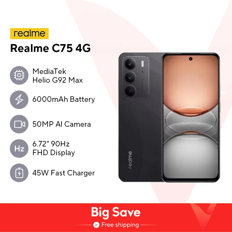 [мировая премьера] смартфон realme c75 с чипсетом helio g92 max