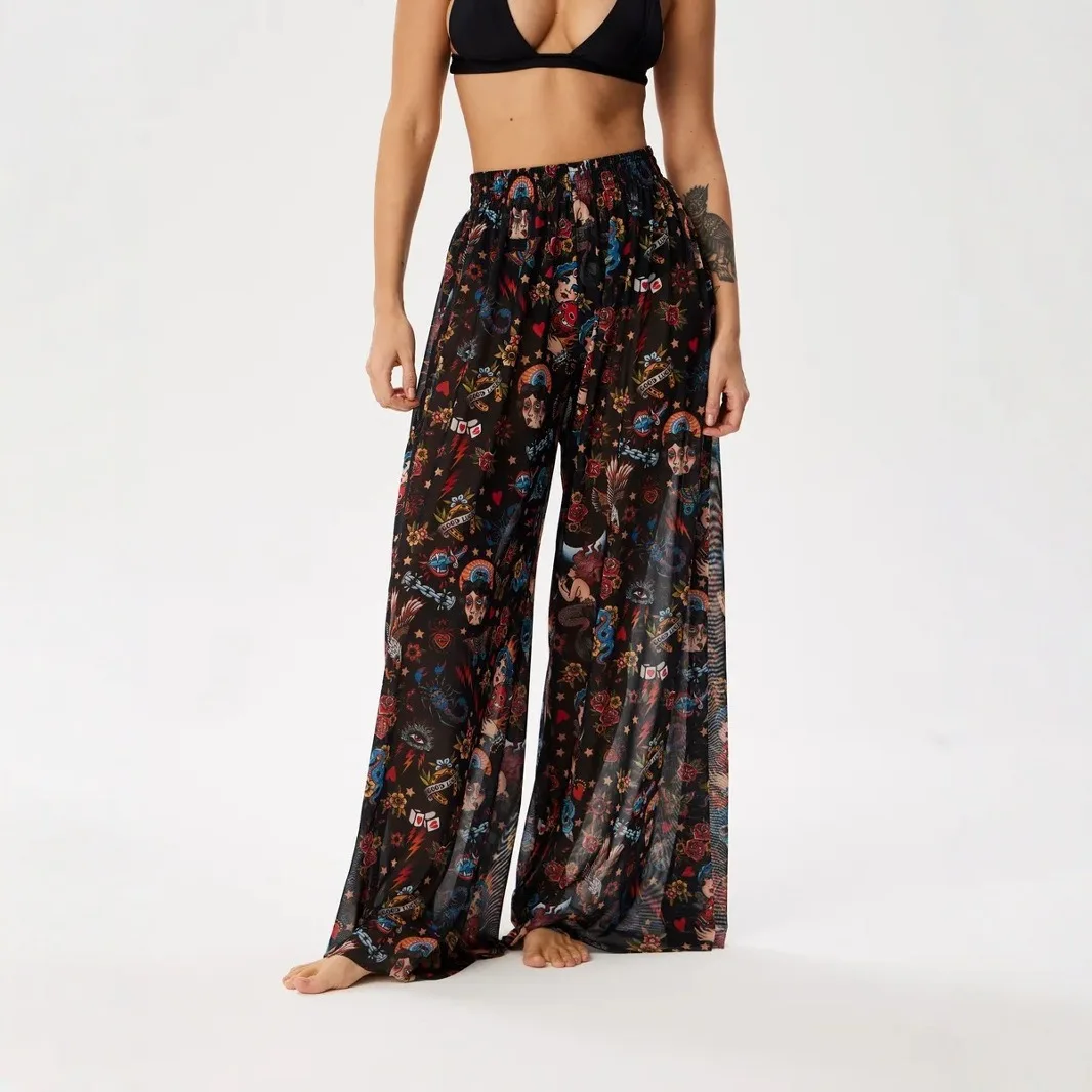 Women summer beach wide-leg skirt - Фотография_2