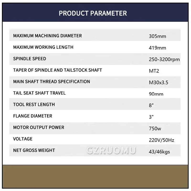 Настольный токарный станок по дереву 305 мм/419 мм wl1216b - Фотография_5