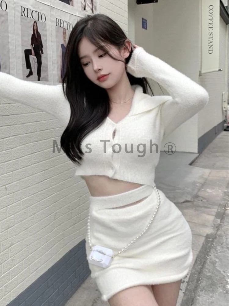 Зимний винтажный вязаный комплект из двух предметов - Фотография_6