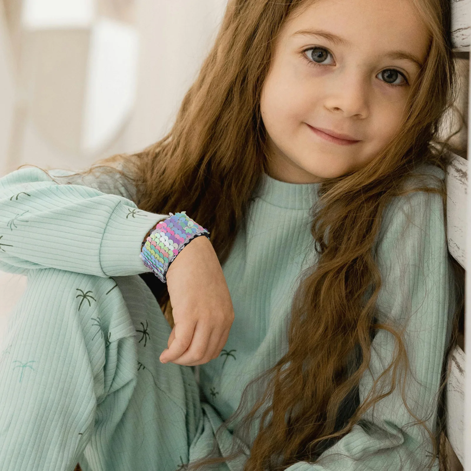 Детские голографические браслеты с блестками - Фотография_2