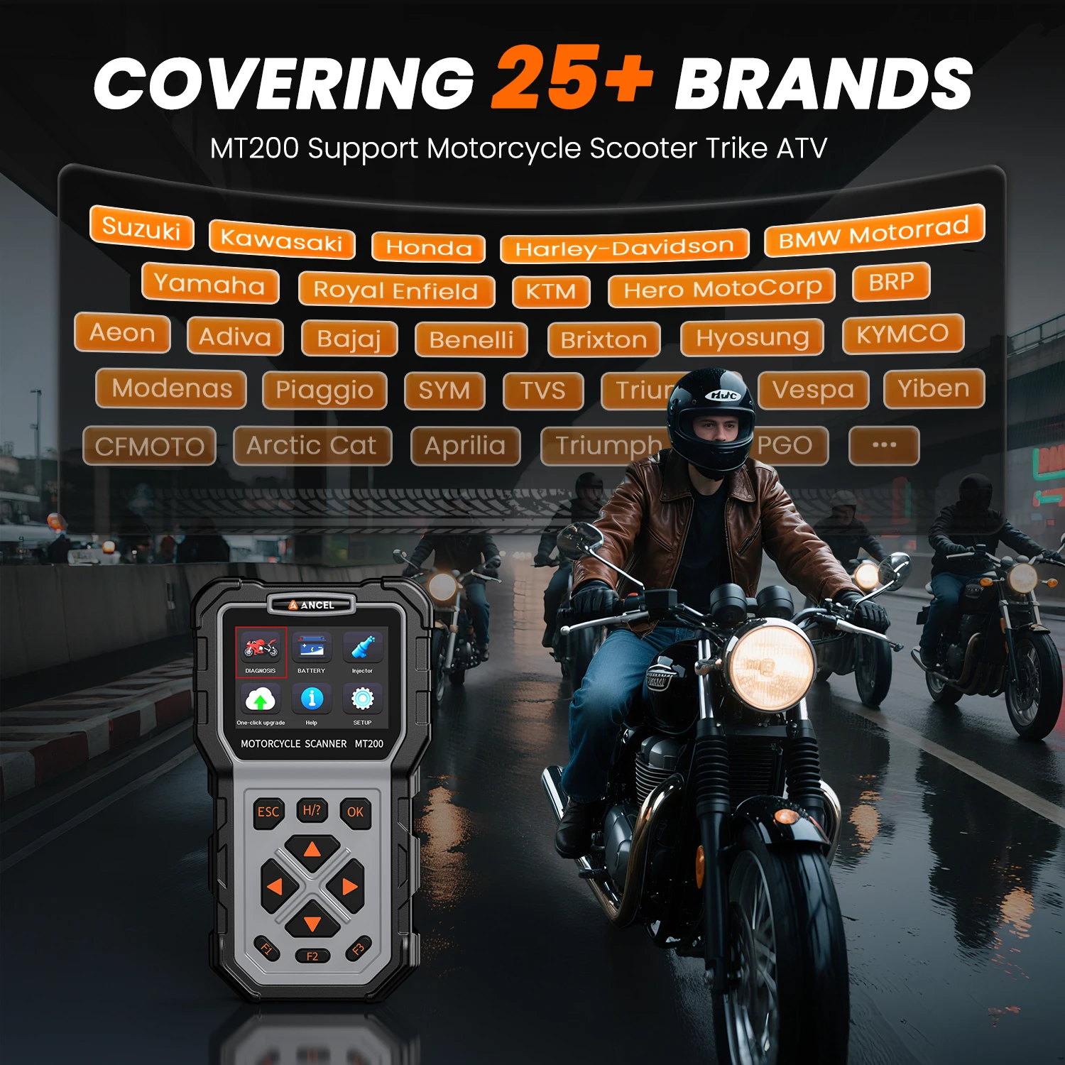 Ancel mt200 obd2 сканер мотоцикла - Фотография_2