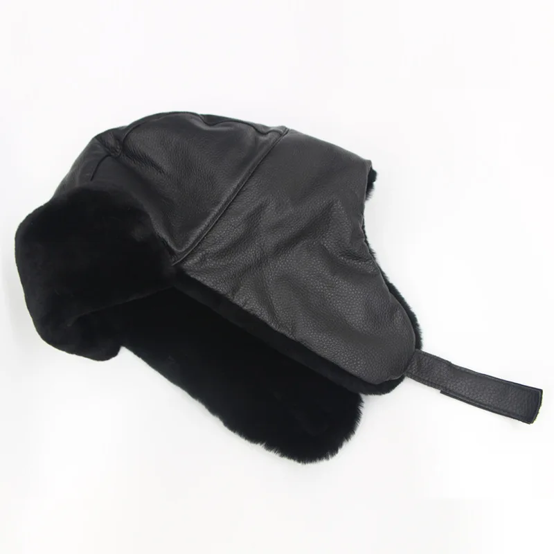 Зимняя шапка-бомбер из овчины - Фотография_5