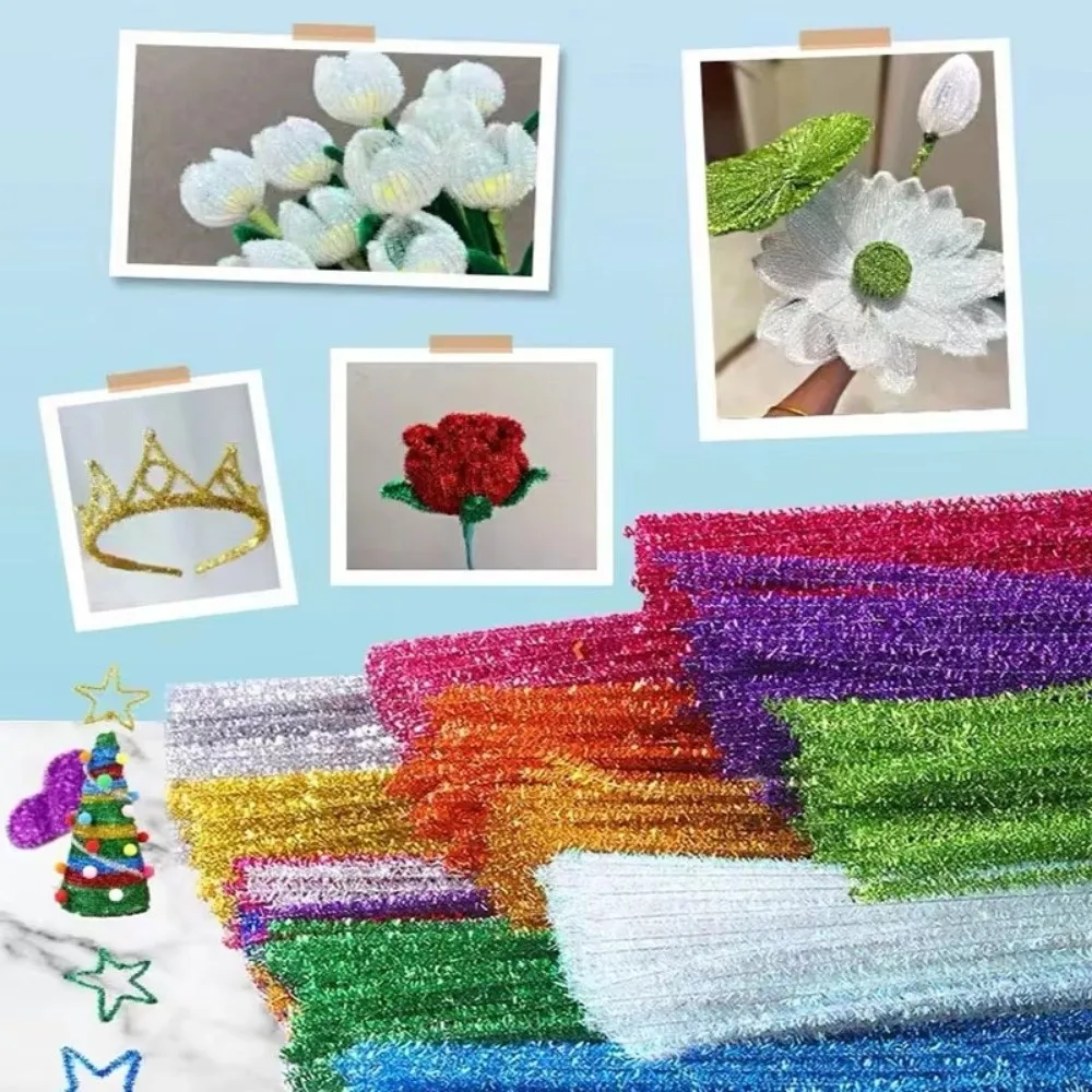 Новые 30 см блестящие стебли из синели - Фотография_2