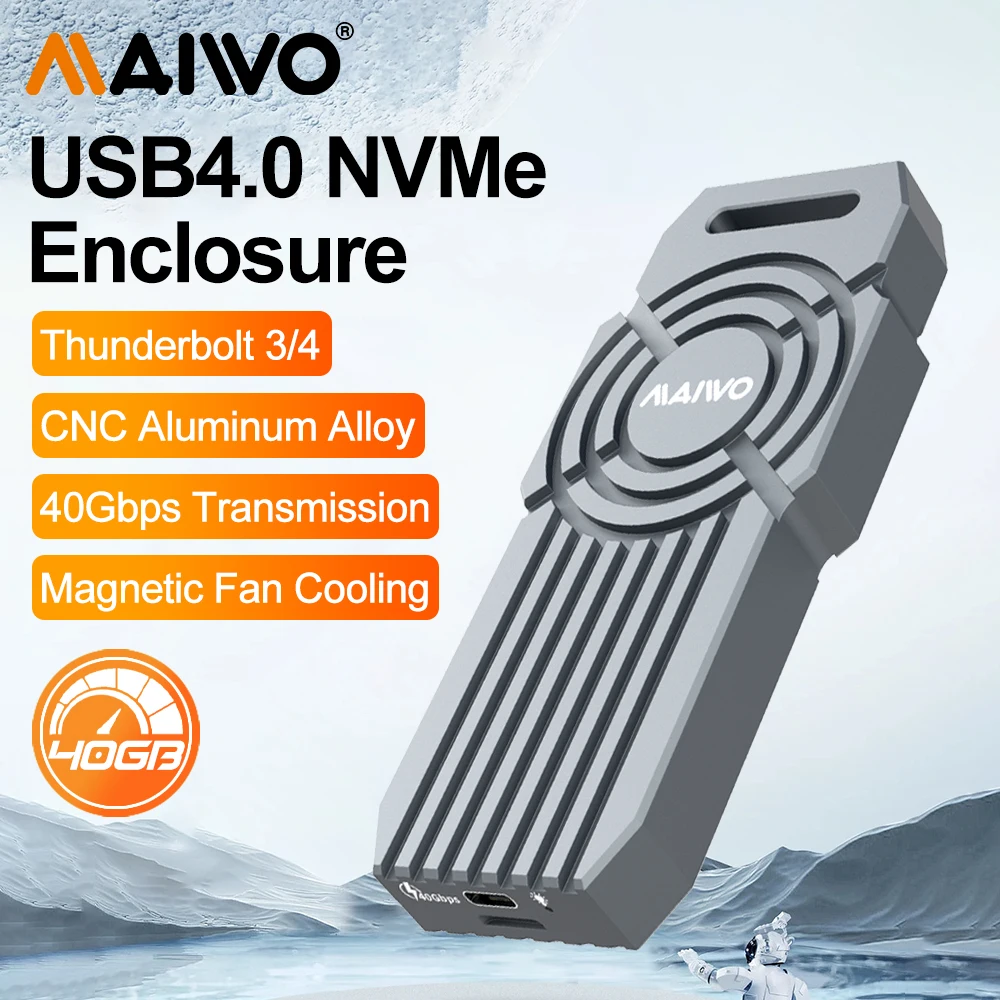 Внешний жесткий диск maiwo 40 гбит/с m.2 nvme ssd корпус m2 в type-c 4