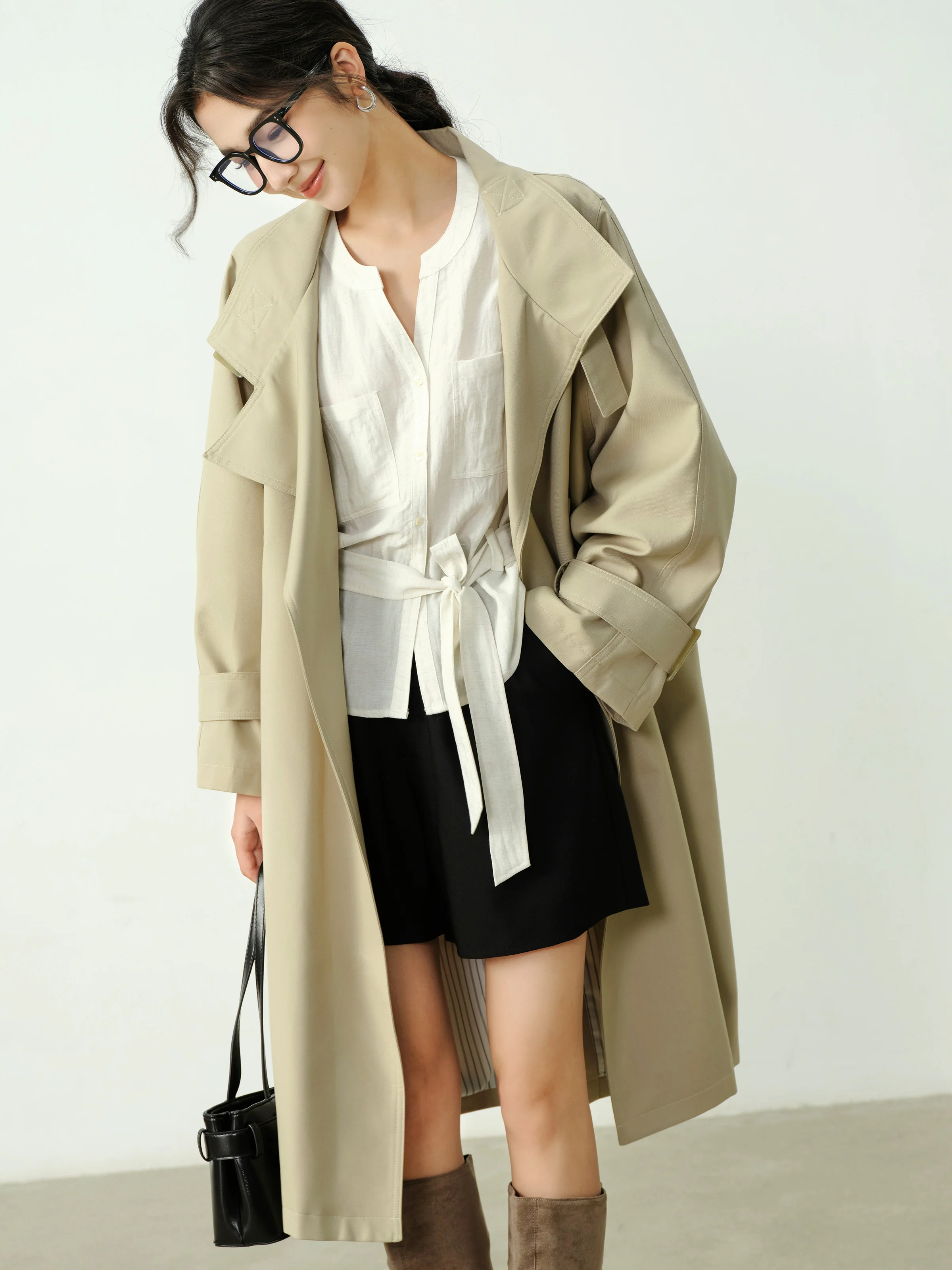 Винтажный плащ с воротником-стойкой - Фотография_4