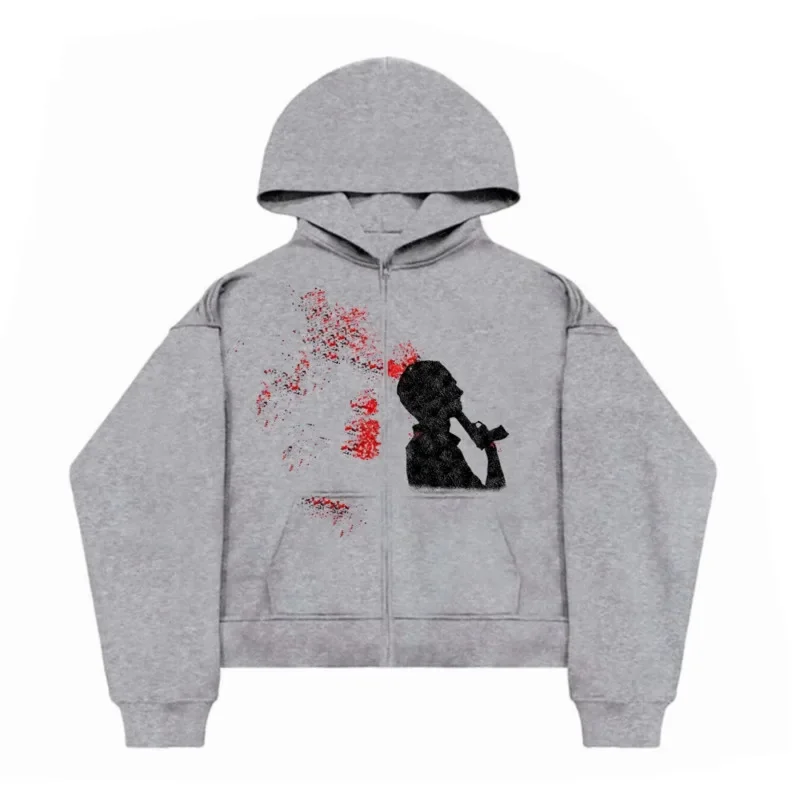 Толстовка с принтом для мужчин в стиле панк - Фотография_3