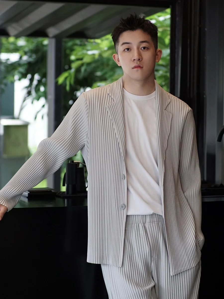 Мужской плиссированный блейзер miyake