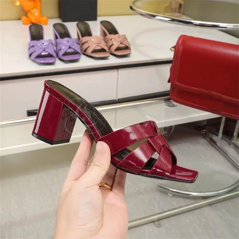 Красные кожаные сандалии с плетеным крестом - Фотография_6