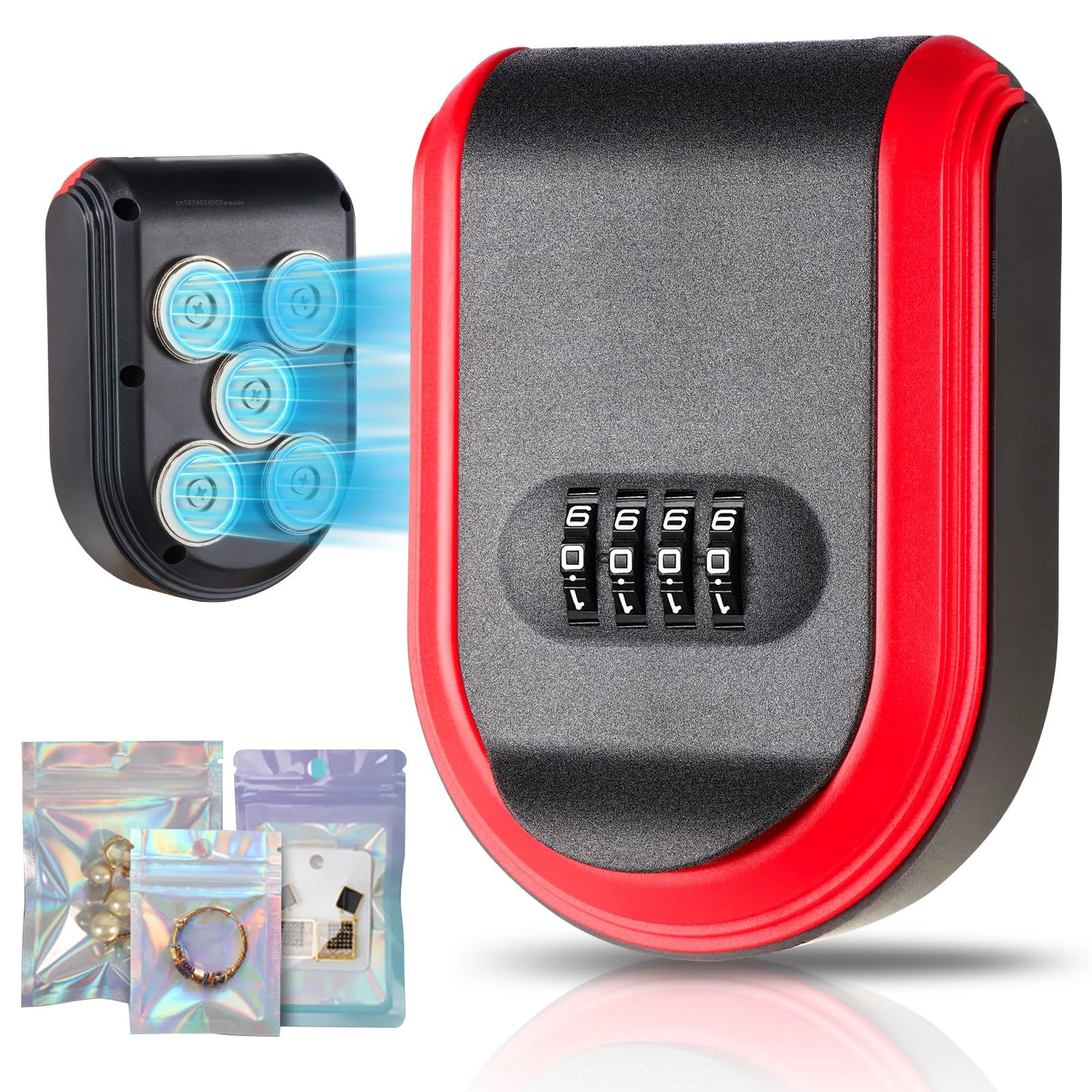 Магнитный ящик для ключей под автомобилем с 5-мя магнитами