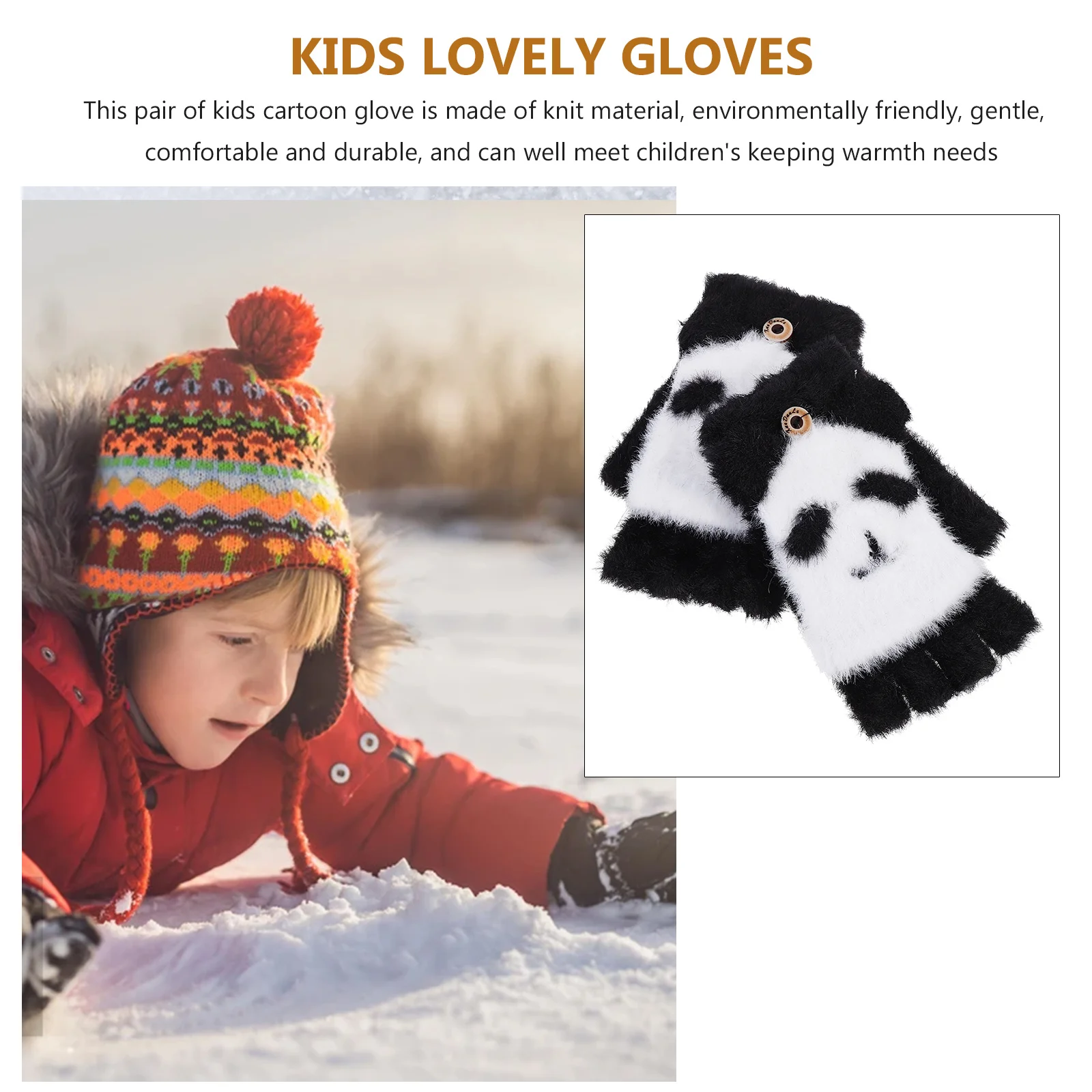 1 пара перчаток с половиной пальца для детей - Фотография_5