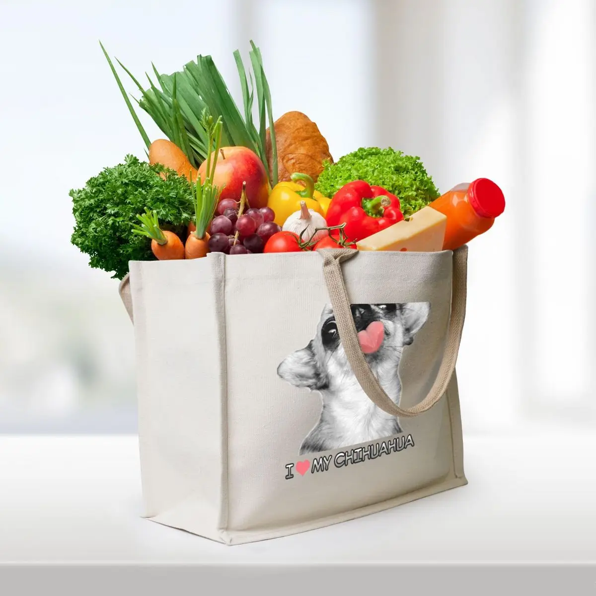 I love my chihuahua tote bag sacs - Фотография_3