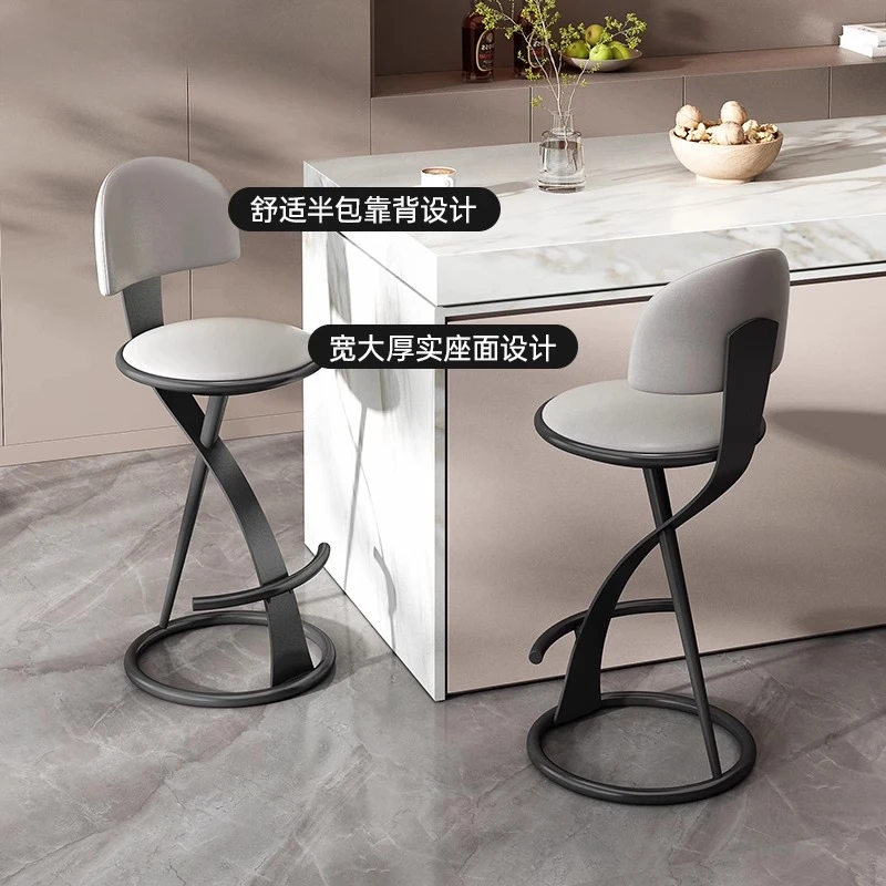 Простой и легкий роскошный современный барный стул - Фотография_2