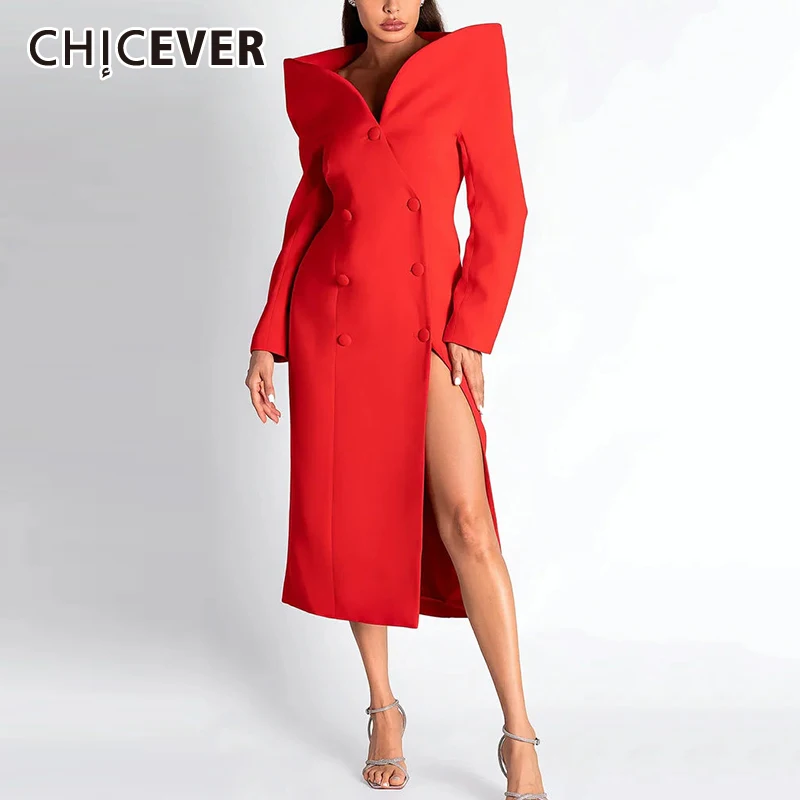 Chicever однотонный тренч с пуговицами для женщин