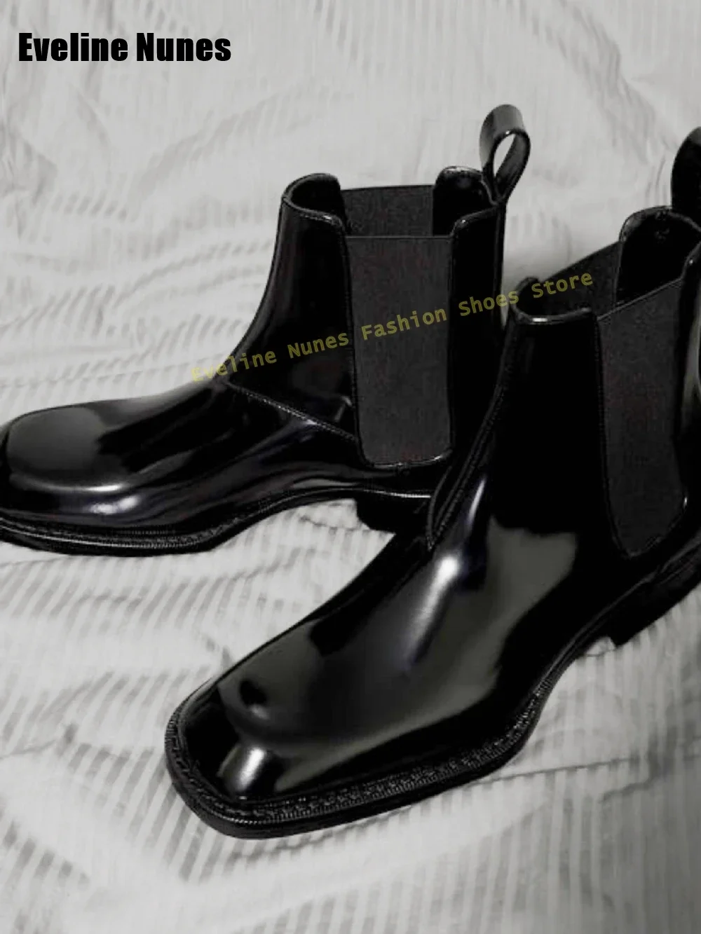 Ботинки челси с квадратным носком в стиле ретро - Фотография_4