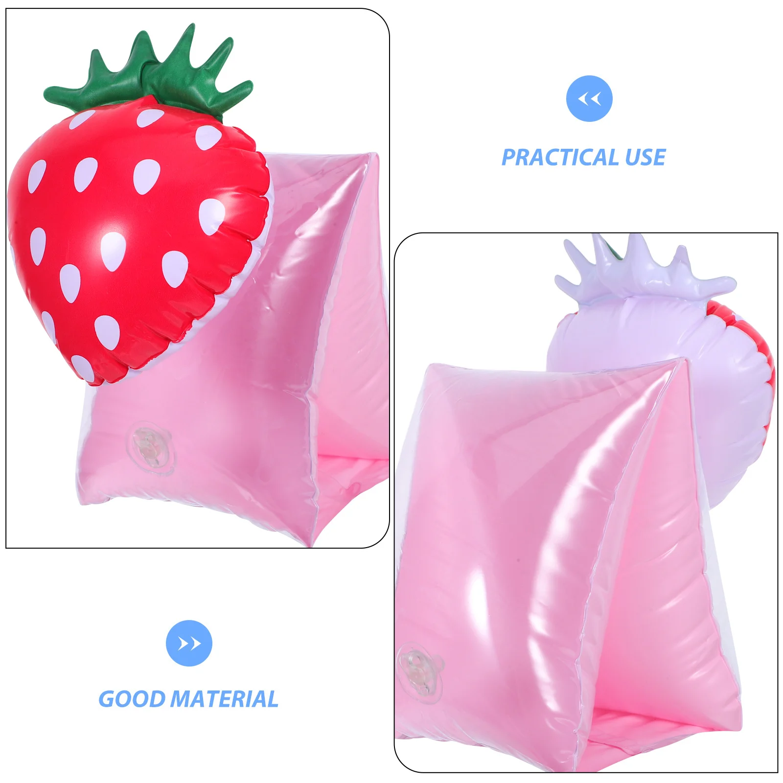 1 пара надувных детских повязок для плавания с клубничным узором - Фотография_5