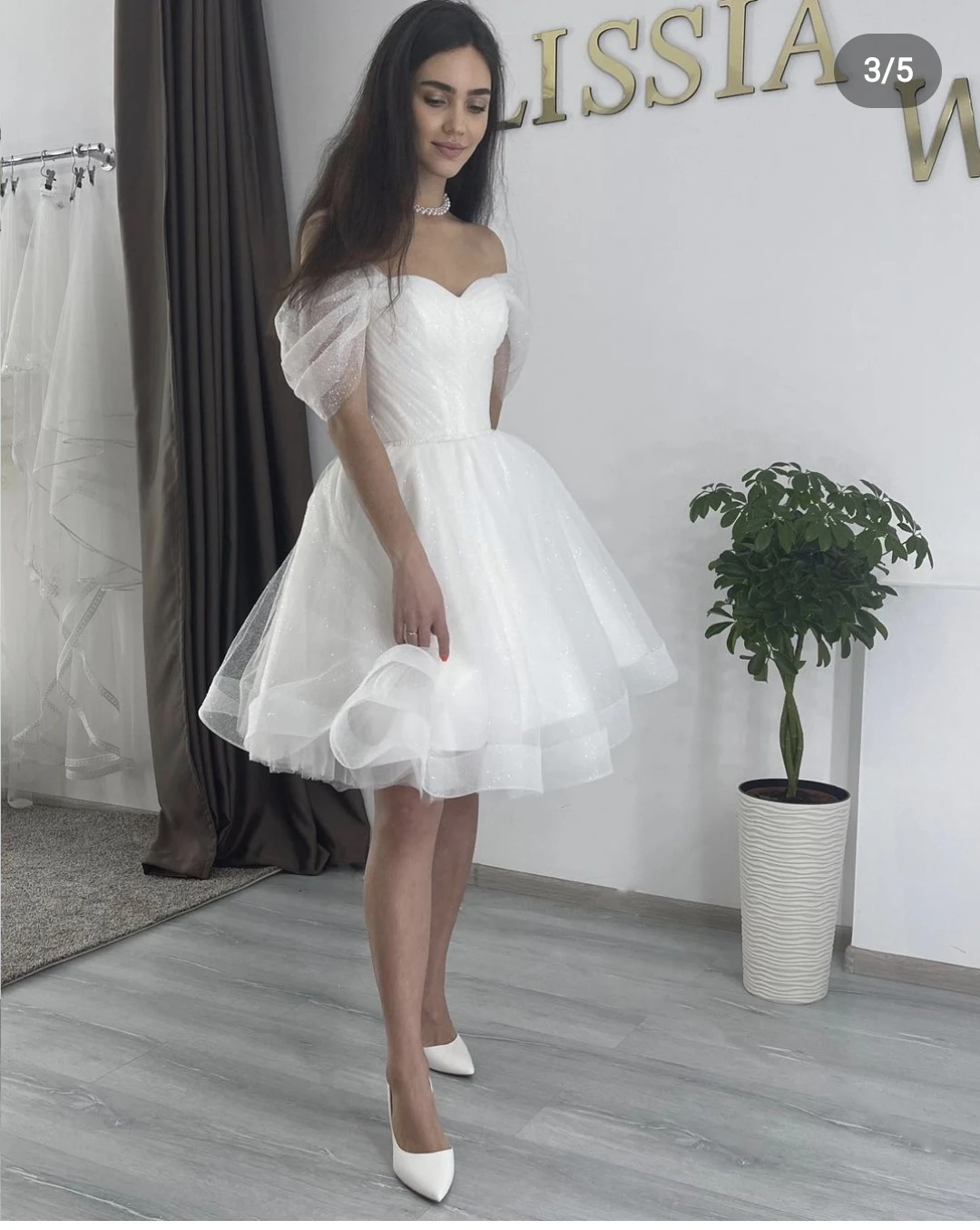 Короткие блестящие свадебные платья - Фотография_4