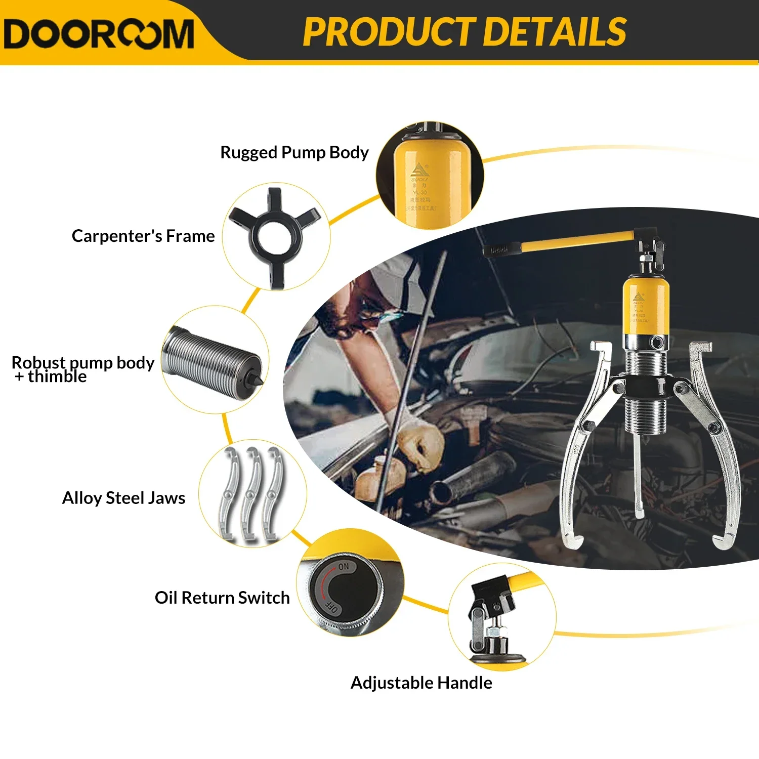 Dooroom 5-тонный гидравлический съемник шестерен minitype - Фотография_3