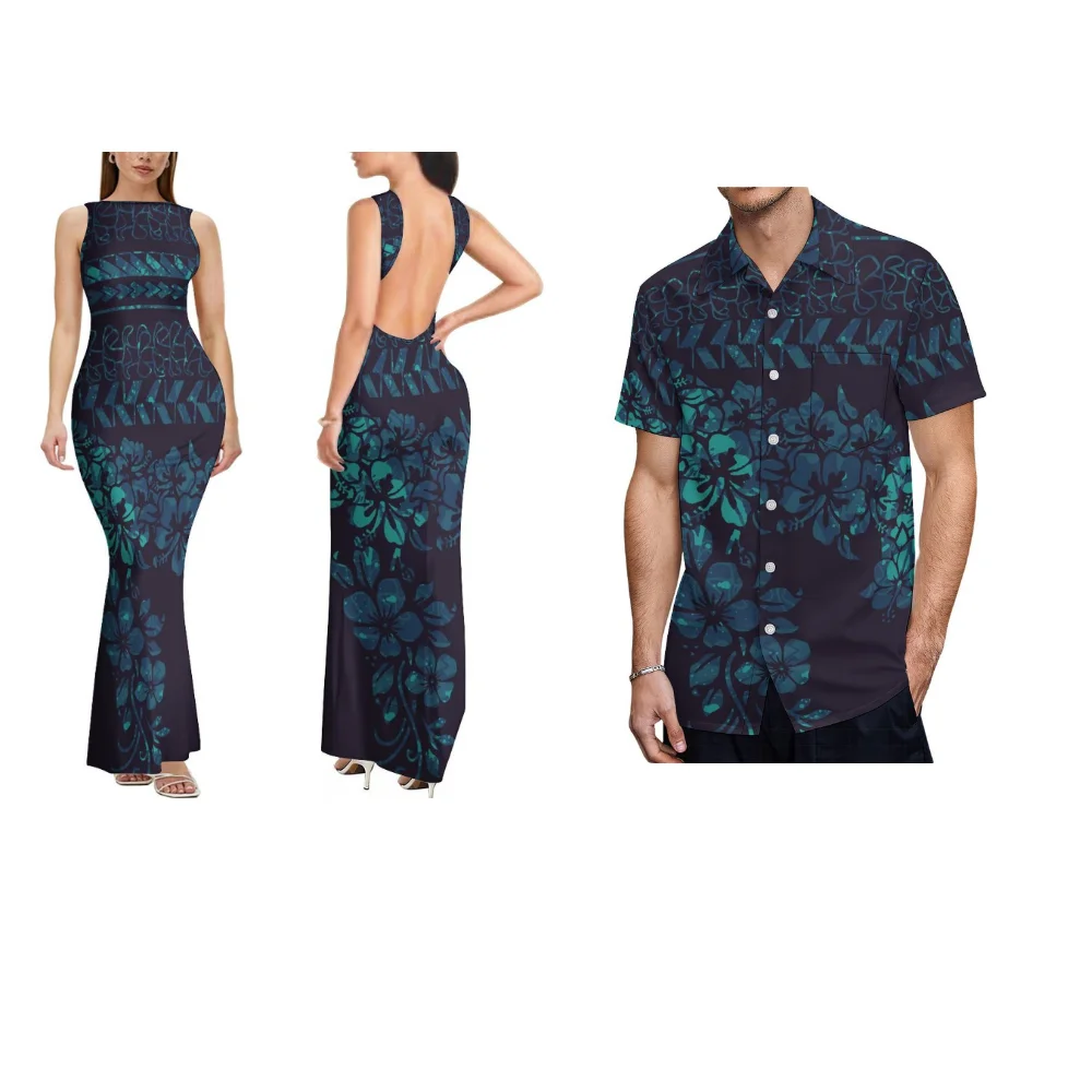 Летнее удобное и мягкое тканевое платье для пары - Фотография_2