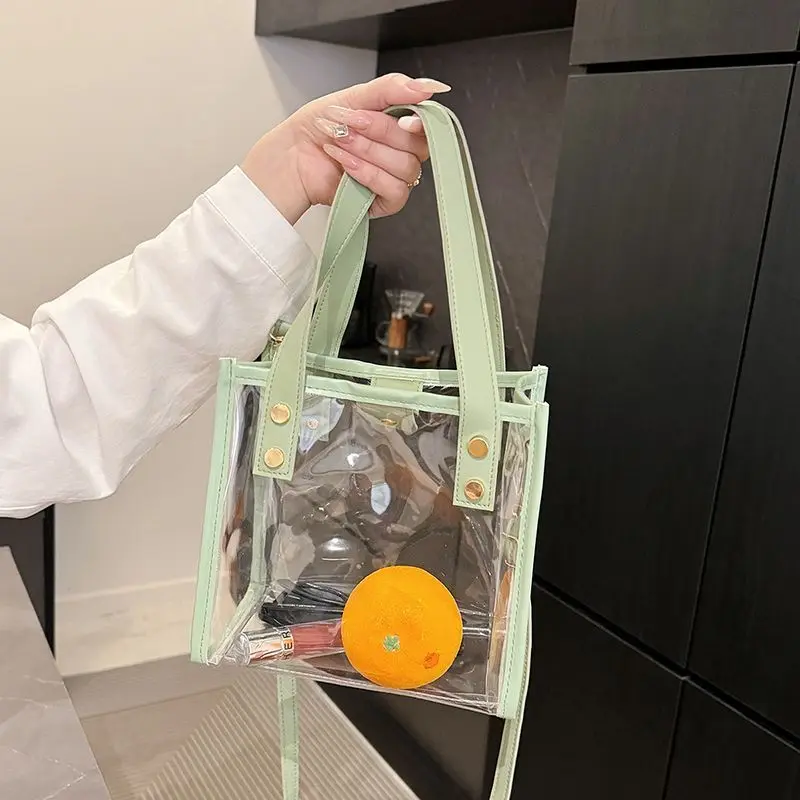 Прозрачная популярная летняя водонепроницаемая желейная сумка из пвх - Фотография_4