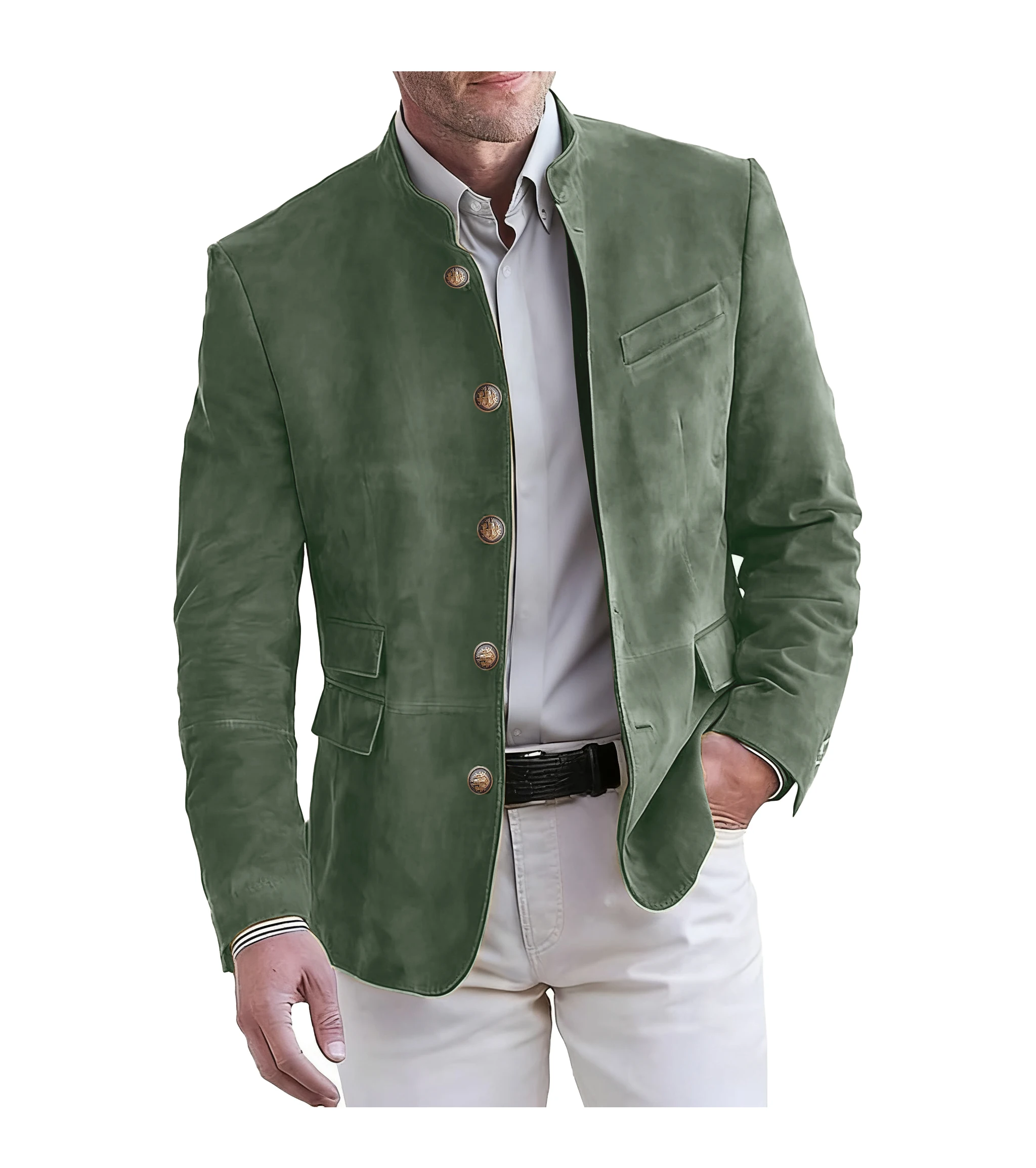 Мужской элегантный пиджак с несколькими карманами - Фотография_3