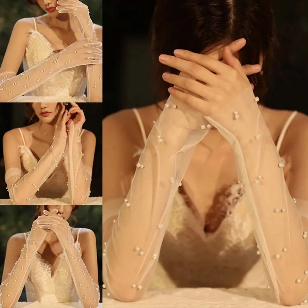 Темпераментные элегантные шифоновые свадебные аксессуары с жемчугом - Фотография_2