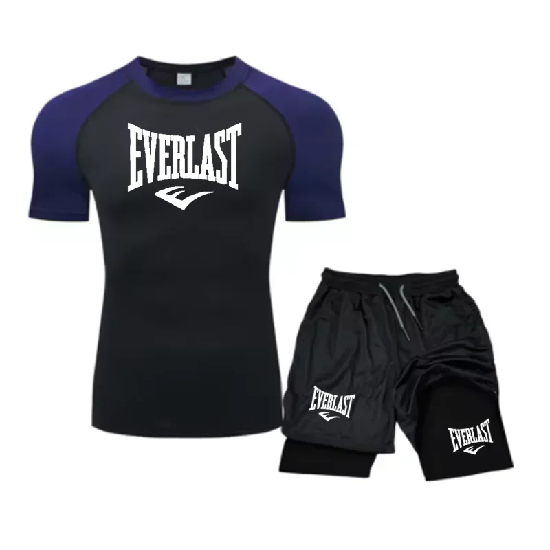 Мужская компрессионная рубашка everlast + спортивные шорты 2-в-1 - Фотография_4
