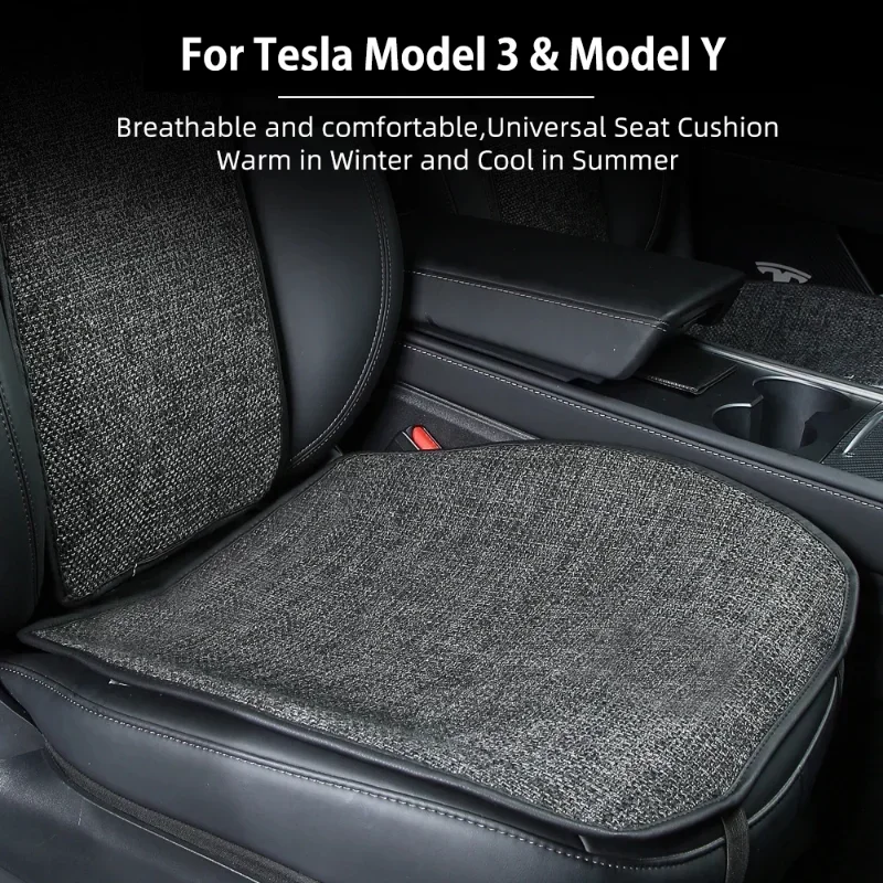 Льняной чехол на сиденье для tesla model 3 y - Фотография_2