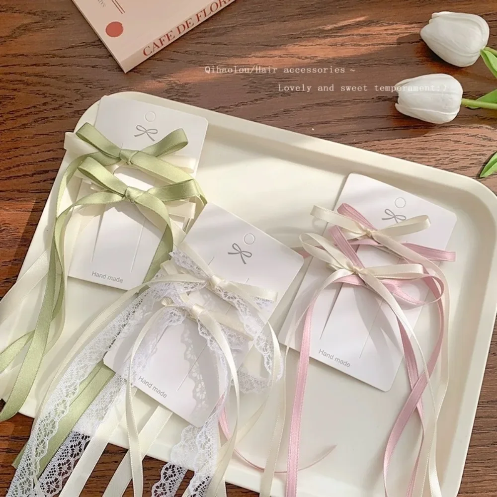 Кружевная кремовая белая лента с бантом - Фотография_3